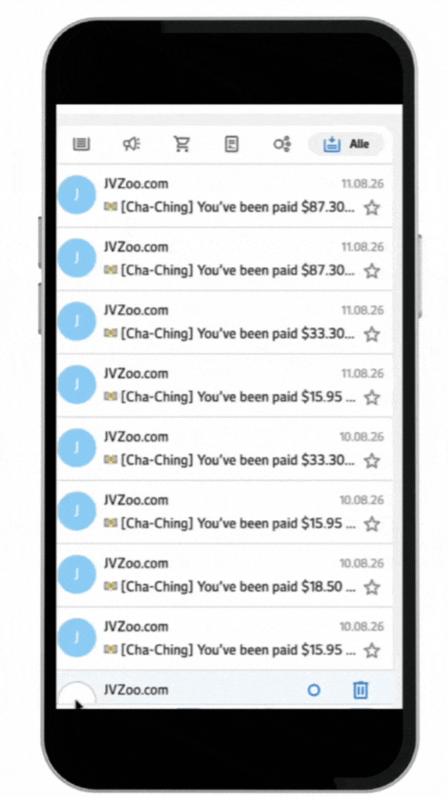 Animated sales notification visual from the NxtEra promotional materials