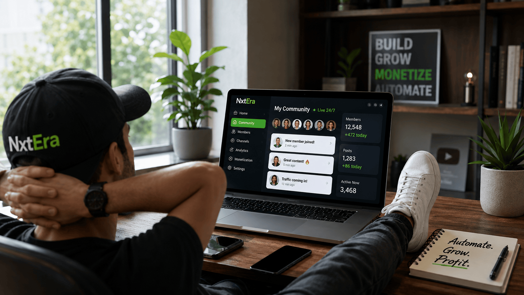 NxtEra promotional visual showing people enjoying the community experience